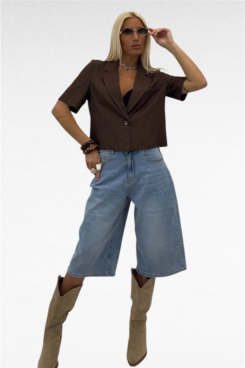 giacchina crop con manica corta sand